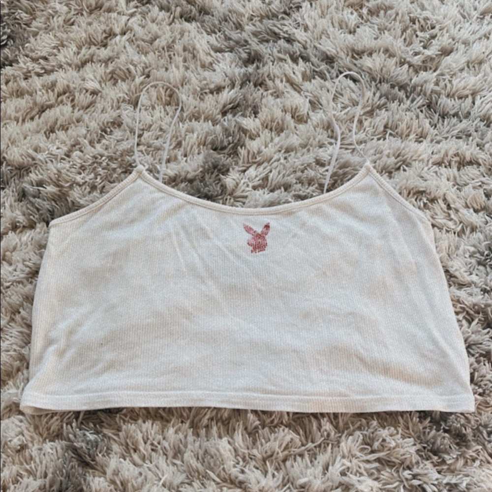 Rhinestone playboy tank top